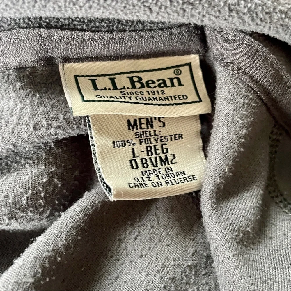 L. L. Bean Quarter Zip Pullover Fleece Grey Gray Large - Picture 2 of 5
